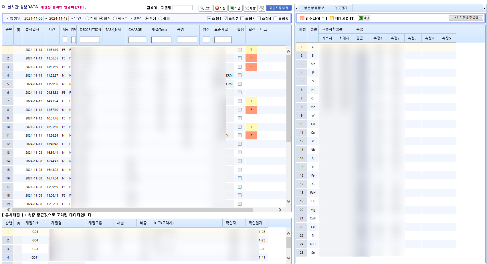 실시간 성분 분석기 Data연동
